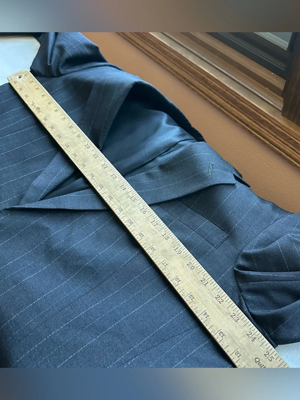 Vintage Christian Dior Monsieur Blazer Men's 44L 100% Wool Gray Pinstripe USA